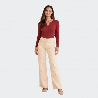 Polin Et Moi Floral Denim Trousers