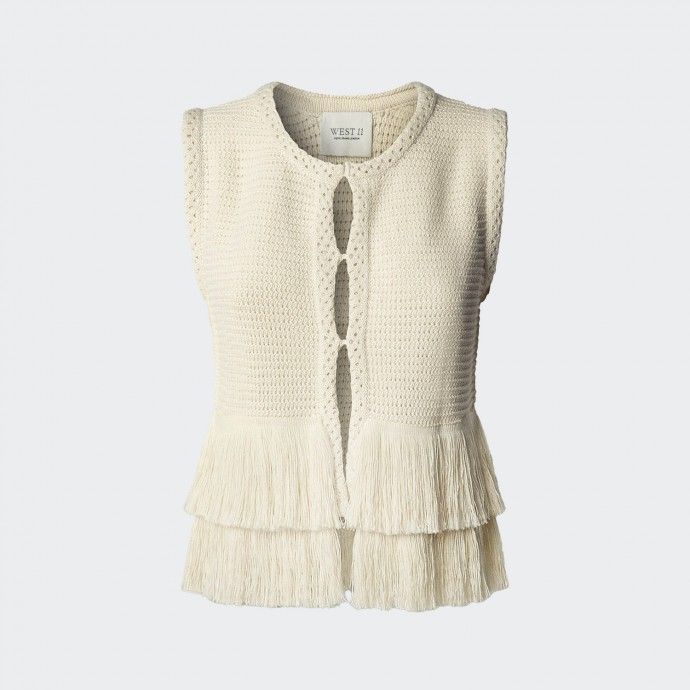 Colete em Crochet com Franjas Pepe Jeans