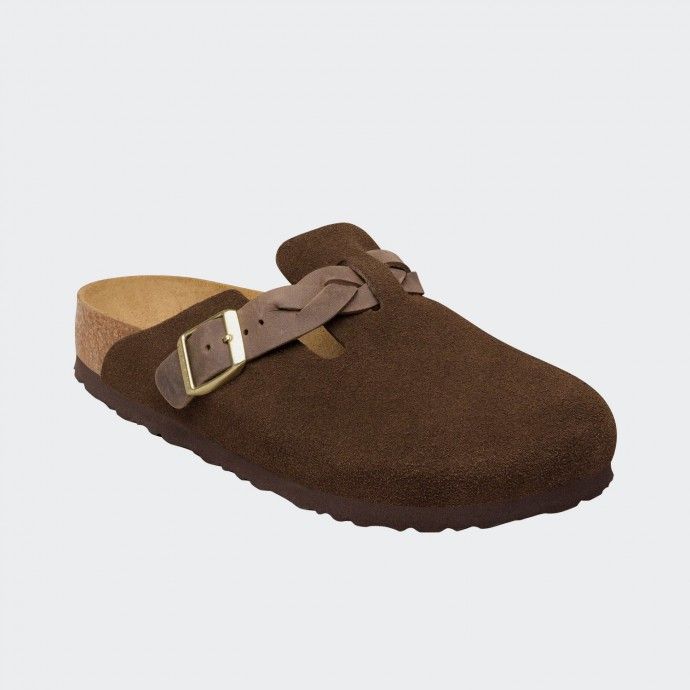 Sandales Birkenstock Boston Braided Suede Leather