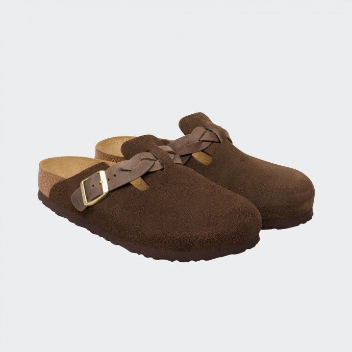 Sandales Birkenstock Boston Braided Suede Leather