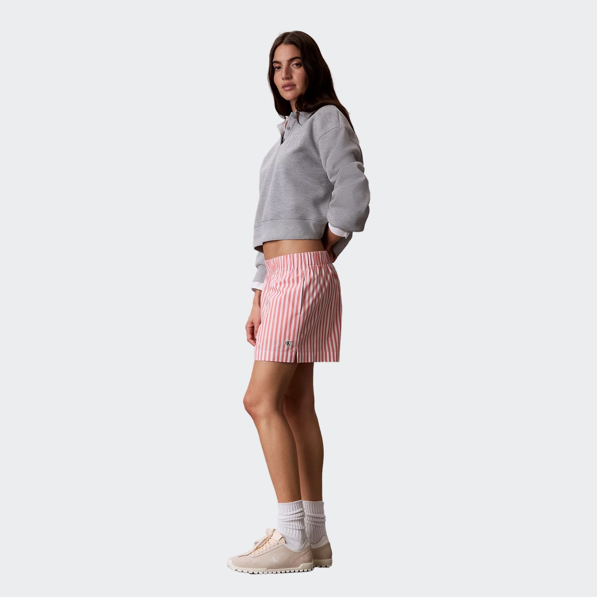 Calções de Popeline com Riscas Calvin Klein