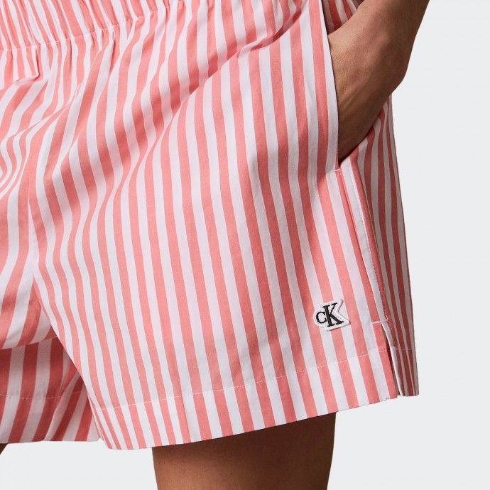 Calções de Popeline com Riscas Calvin Klein