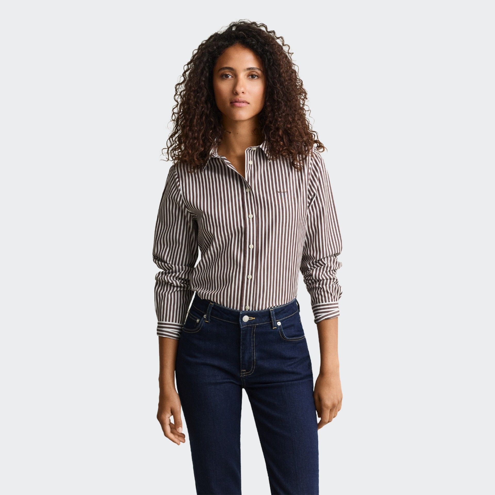 Camisa clásica de popelina a rayas